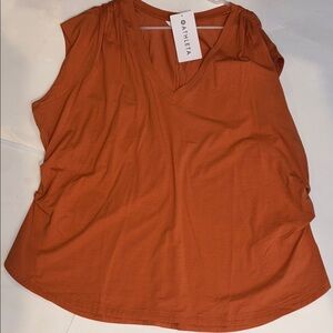 Athleta Outbound V-Neck T-Shirt Orange Sleeveless 3X NWT
